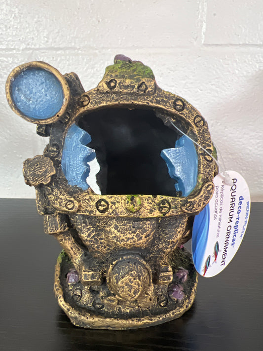 Helmet cracked glass
